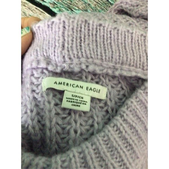 90’s American Eagle Lavender Chunky Knit Oversized Sweater Size Small 🦅 - Picture 5 of 12
